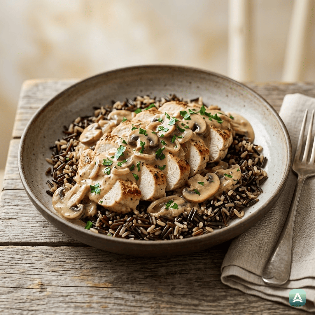 SI_Recipes_SočniPuranjiZrezkiVGoboviOmakiZDivjimRižem_1