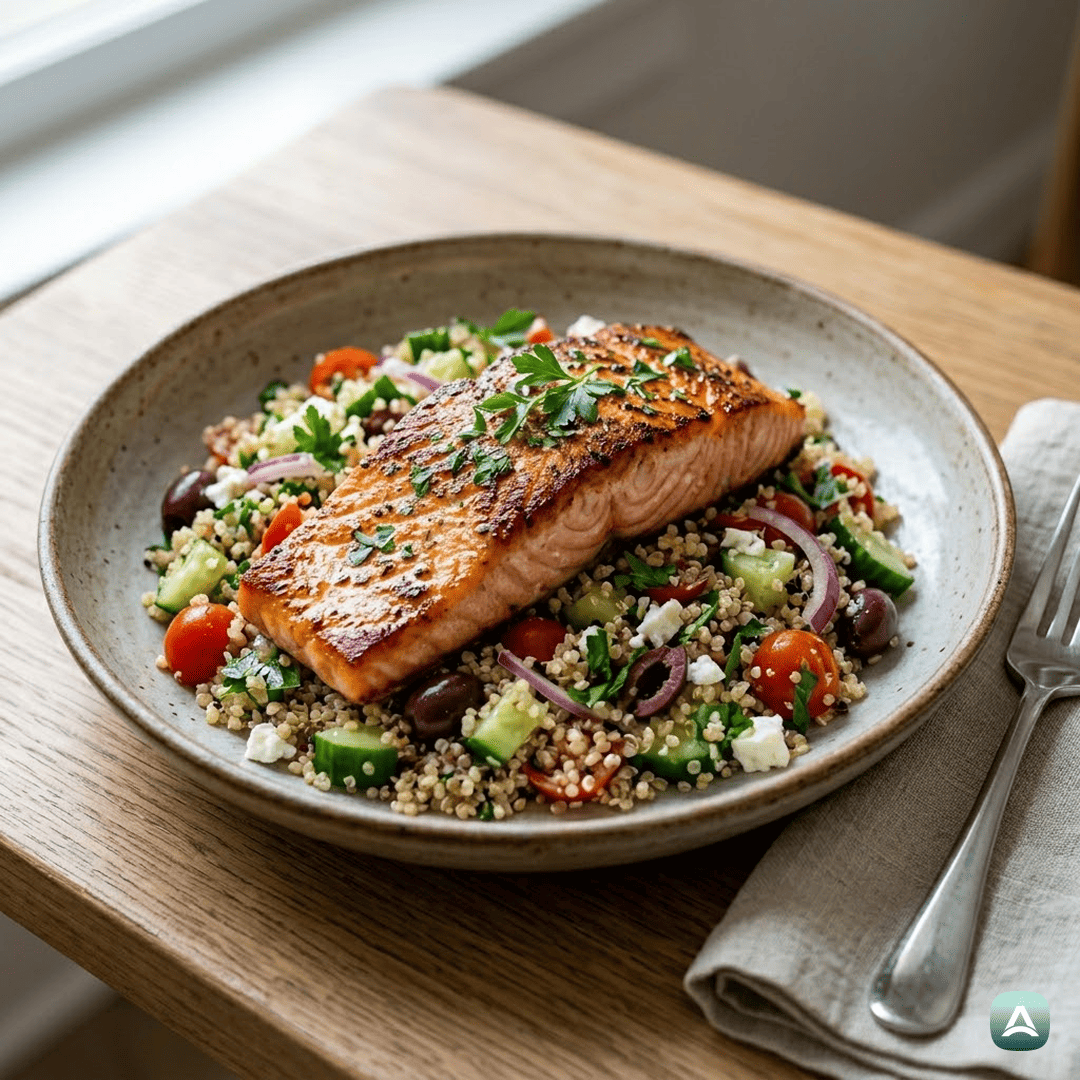 SI_Recipes_PečenMediteranskiLososSPisanoKvinojinoSolatoInFeto_1