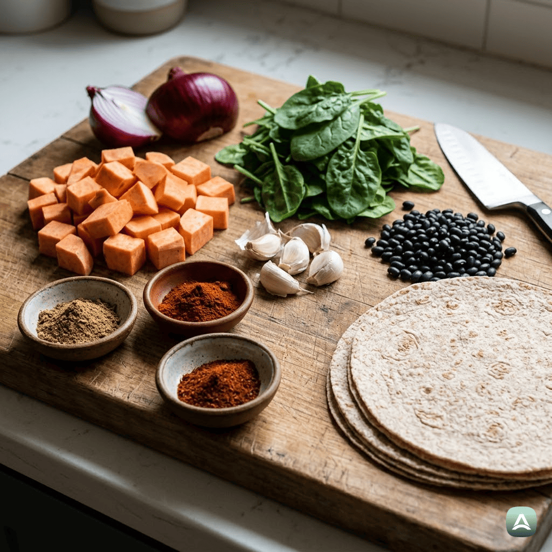 SI_Recipes_HranljiveVegetarijanskeEnčiladeSSladkimKrompirjemInČrnimFižolom_3