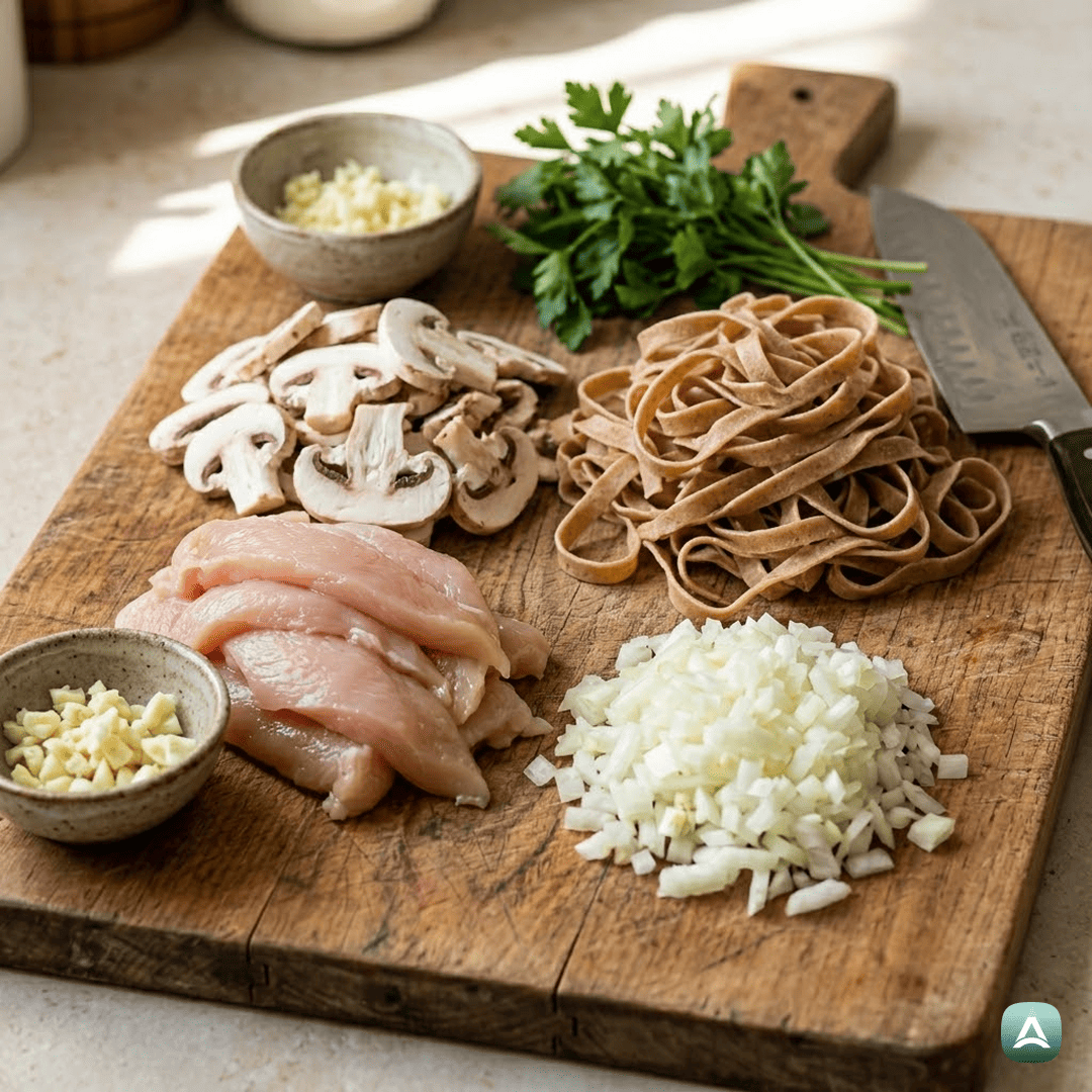 SI_Recipes_KremniPiščančjiStroganofSŠampinjoniInPolnozrnatimiRezanci_3