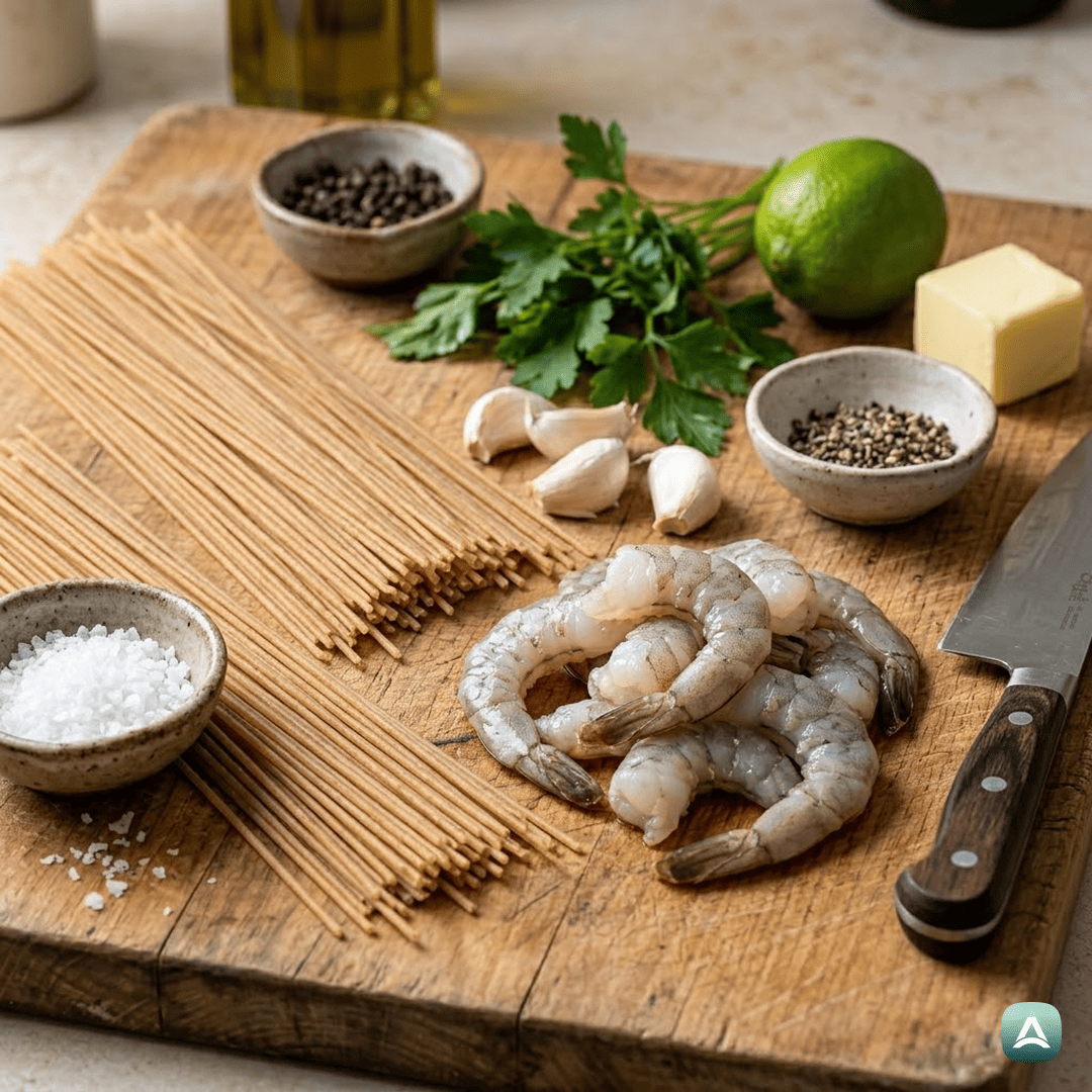 SI_Recipes_PolnozrnatiŠpagetiSKraljevimiKozicamiVČesnoviOmakiZBelimVinom_3