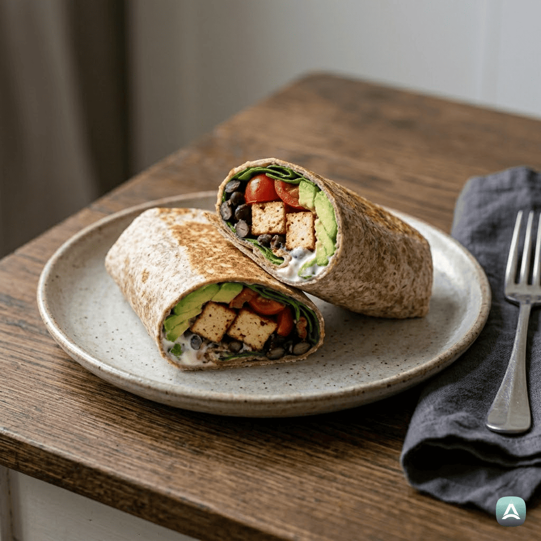 SI_Recipes_HrustljavaPolnozrnataTortiljaSTofujem,ČrnimFižolomInAvokadovoKremo_1