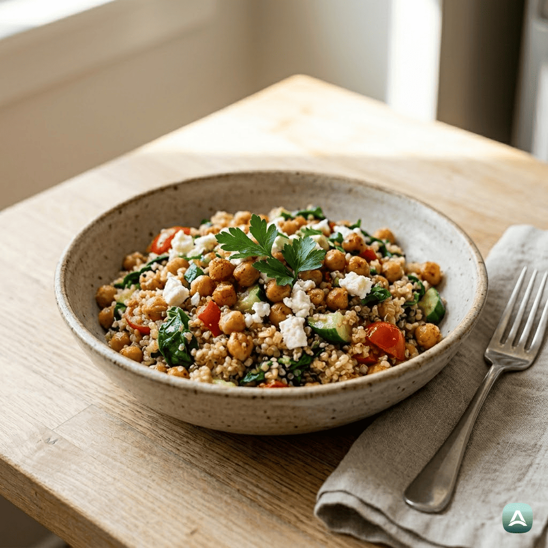 SI_Recipes_HrustljavaKvinojaSPečenoČičeriko,FetoInOsvežilnoMediteranskoZelenjavo_1