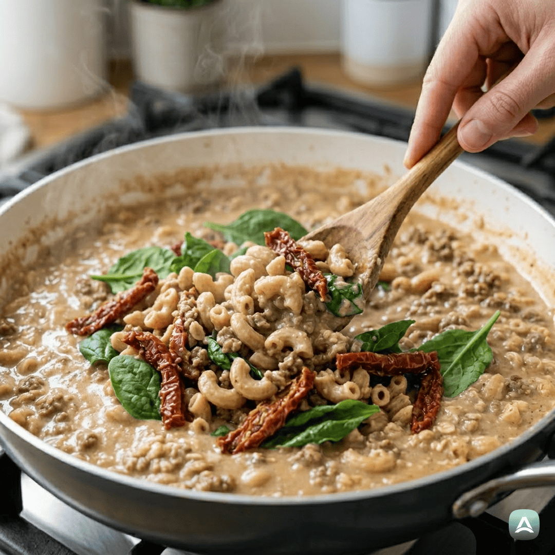 SI_Recipes_MakaroniSSušenimiParadižnikiInVeganskimMesomVKremniOmaki_5