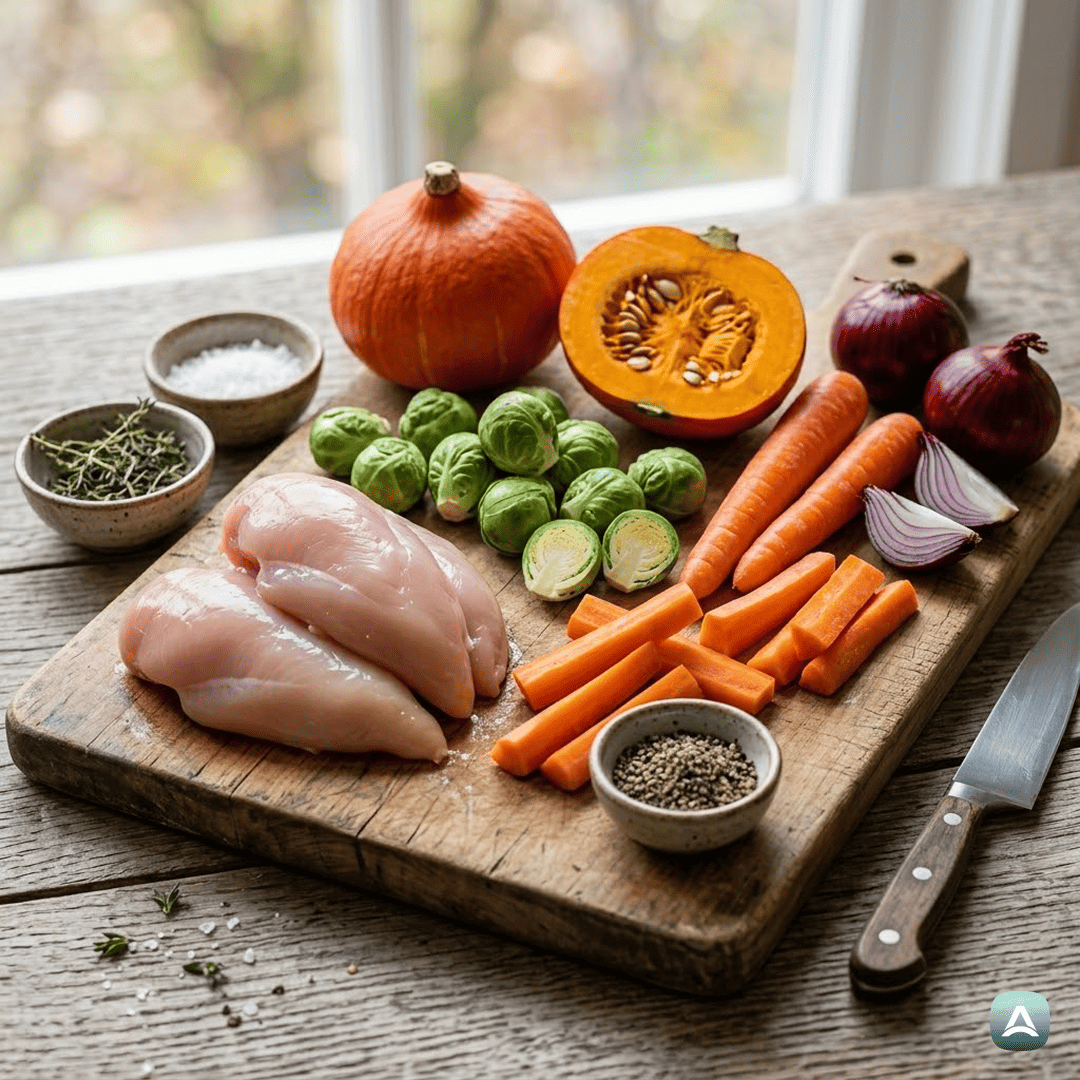 SI_Recipes_SočenPečenPiščanecNaBučnemPirejuSHrustljavoJesenskoZelenjavo_3