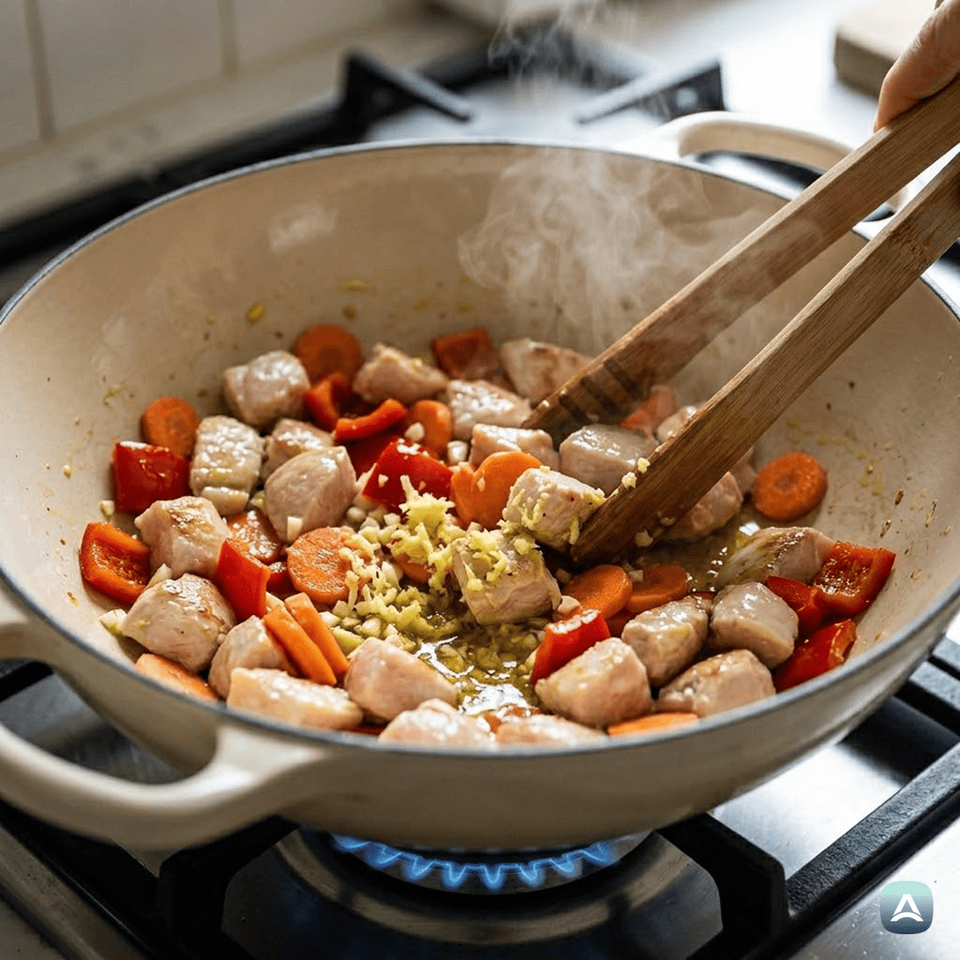 SI_Recipes_SladkoKisliPiščanecSSvežimAnanasomInRižem_4