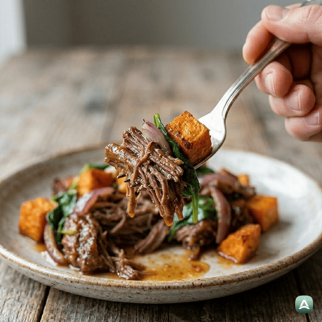 SI_Recipes_PočasiPečenaNatrganaGovedinaSHrustljavimSladkimKrompirjem_2