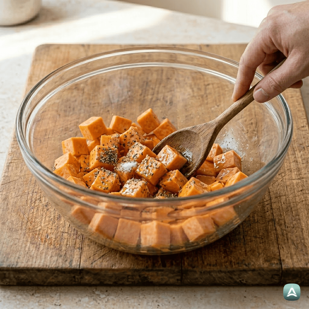 SI_Recipes_SočenPiščančjiFileSPečenimSladkimKrompirjemInŠparglji_4