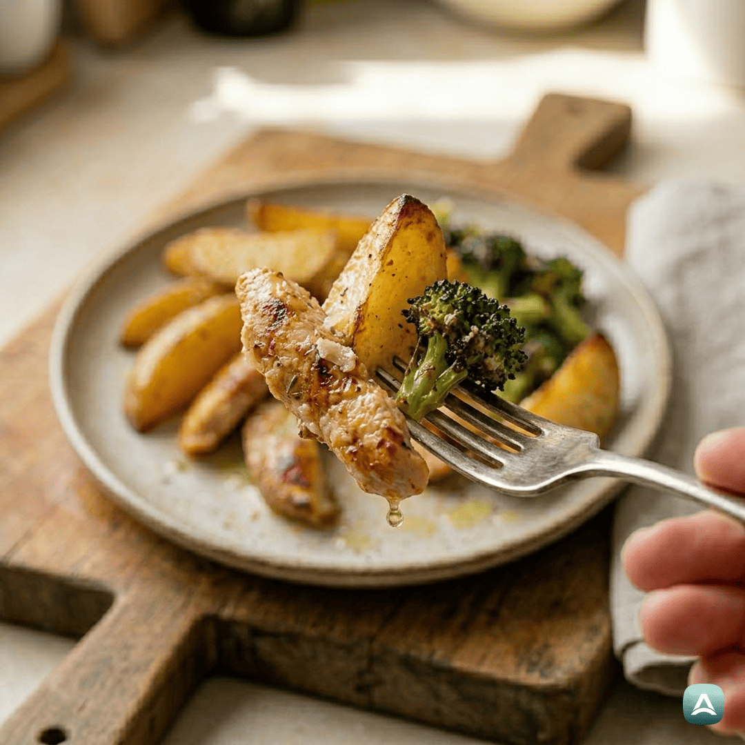 SI_Recipes_SočenPuranjiFileSHrustljavimKrompirjemInBrokolijemIzPečice_2