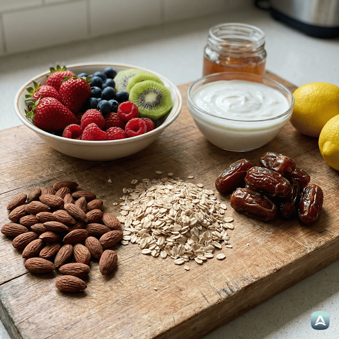 SI_Recipes_BeljakovinskaPitaZGrškimJogurtomInSadjemBrezPeke_3