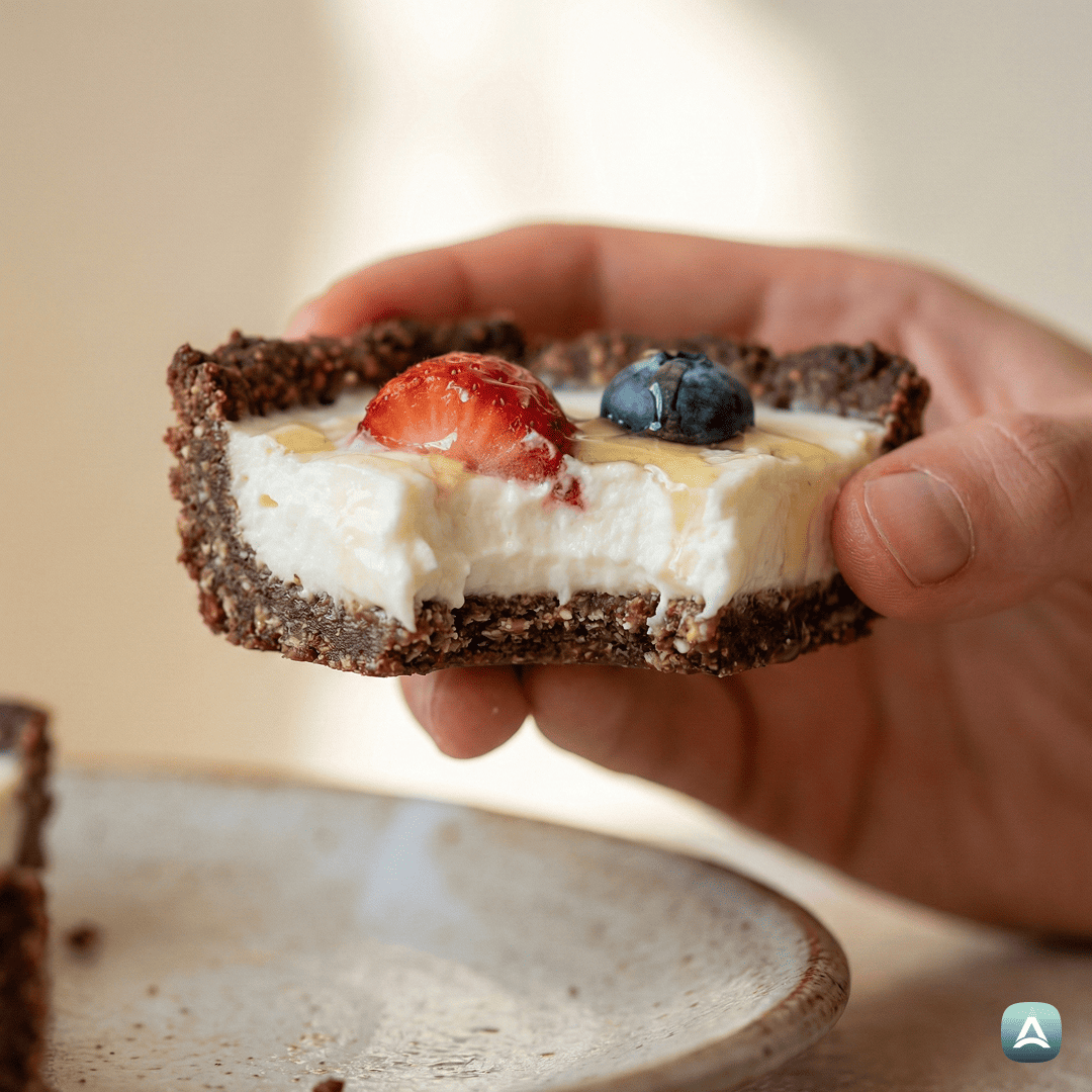 SI_Recipes_BeljakovinskaPitaZGrškimJogurtomInSadjemBrezPeke_2