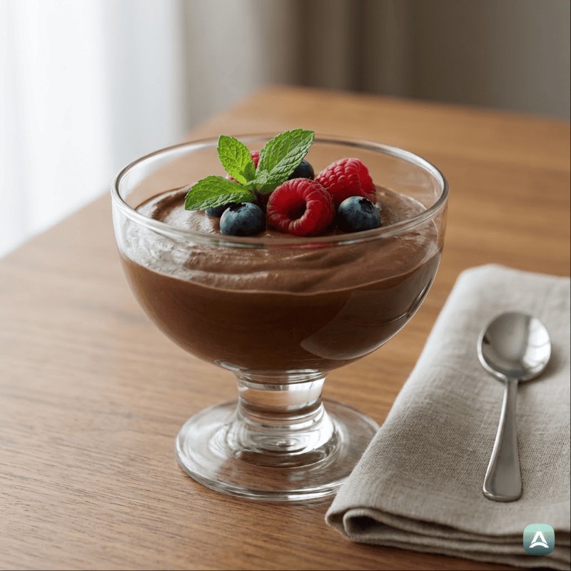 Cremige Schoko-Avocado-Mousse mit Vanille