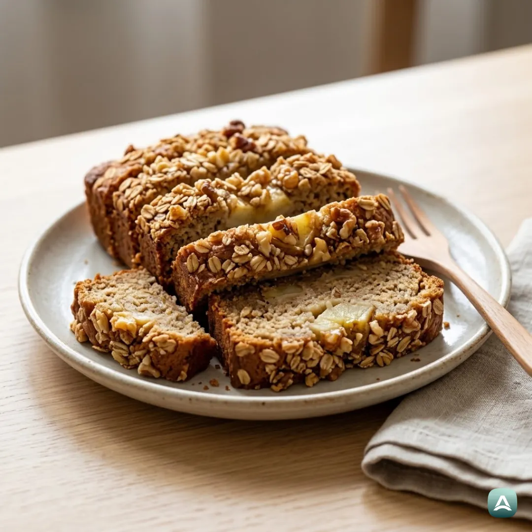 Bananenbrot mit Äpfeln und knusprigem Streusel