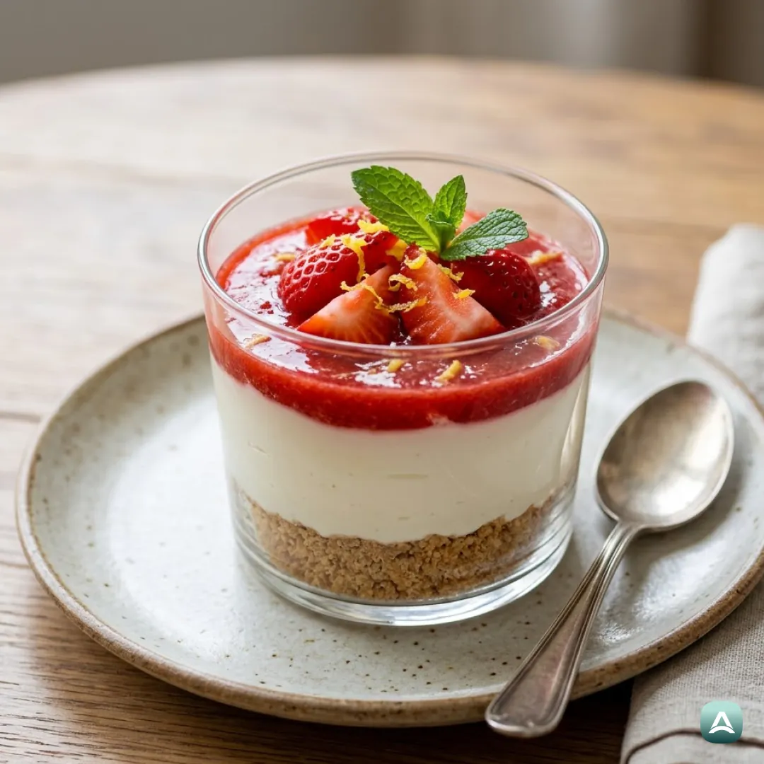 US_Recipes_CheesecakeInAJarWithStrawberries,LemonZestAndCrushedBiscuits_1