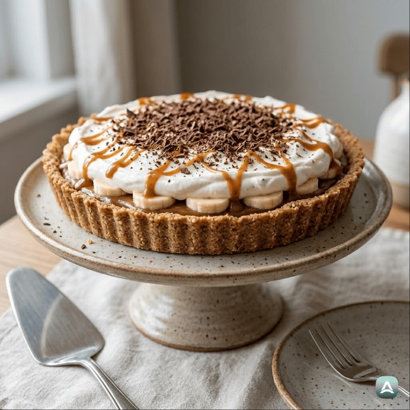 Gesunde Banoffee-Pie mit Proteincreme und Dattelkaramell