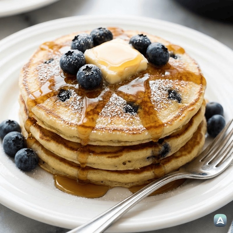 Amerikanische Pancakes mit Blaubeeren