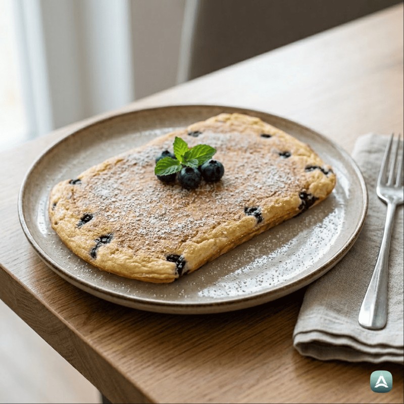 Fluffige LCHF-Ofenpfannkuchen mit Blaubeeren
