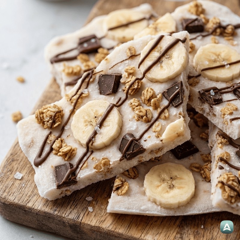 Joghurt-Riegel mit Schokolade, Banane und Granola