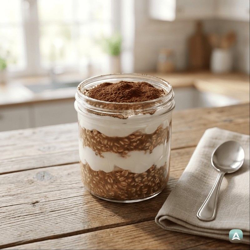 Tiramisu ovseni kosmiči čez noč