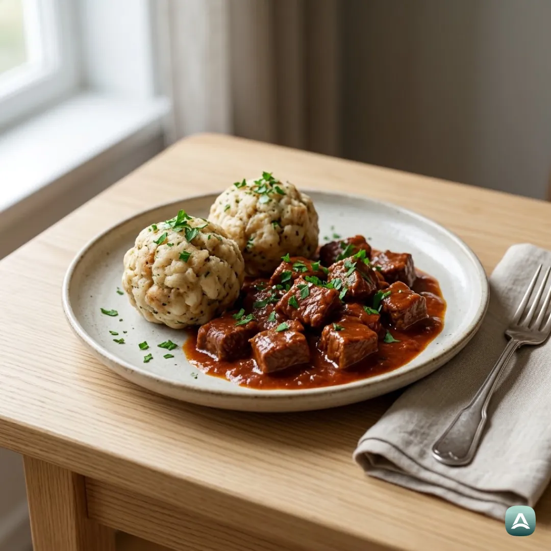 Gulasch mit Semmelknödeln