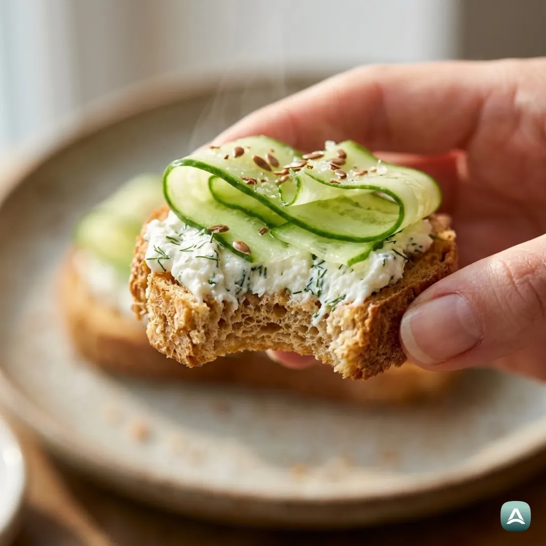 US_Recipes_CrispyWholeGrainToastWithCreamCheeseAndFreshCucumberSlices_2