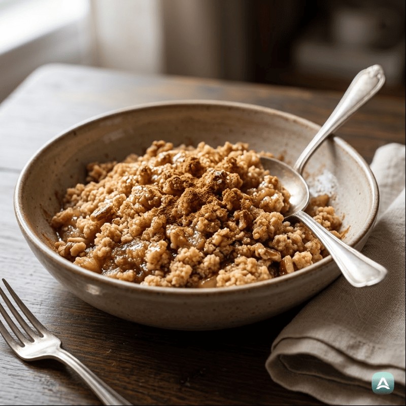 Keto "Apfel"-Crumble mit Walnüssen und Zimt