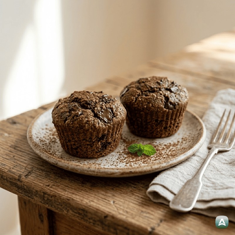 Saftige LCHF-Muffins mit Schokolade und Haselnüssen