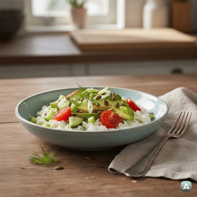 Knuspriger Protein-Quark-Bowl