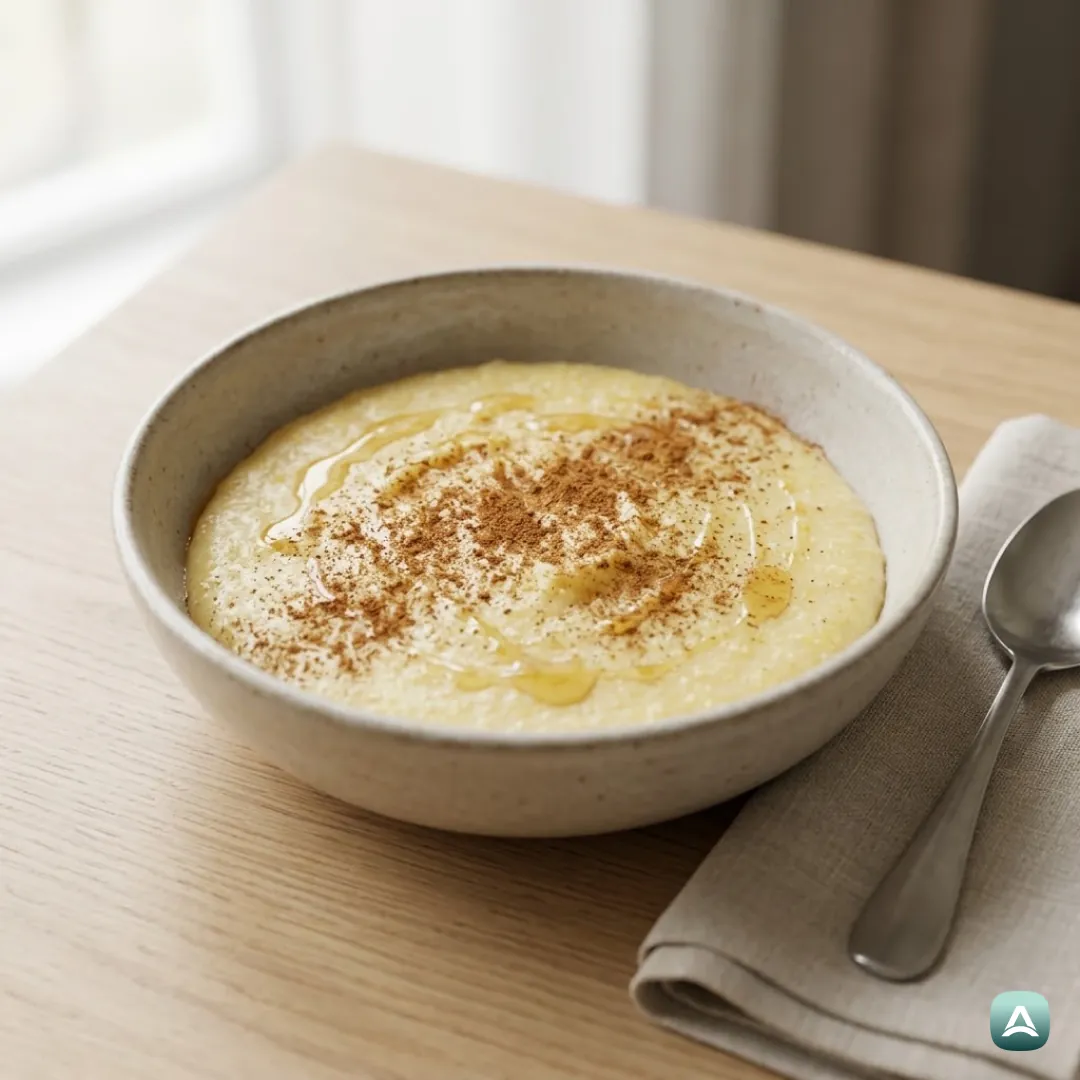 Cremige Milchpolenta mit Blütenhonig und Zimt