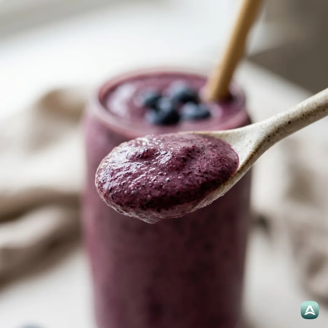 AT_Recipes_CremigerBlaubeerProteinSmoothieMitSojaproteinUndErdnussbutter_2