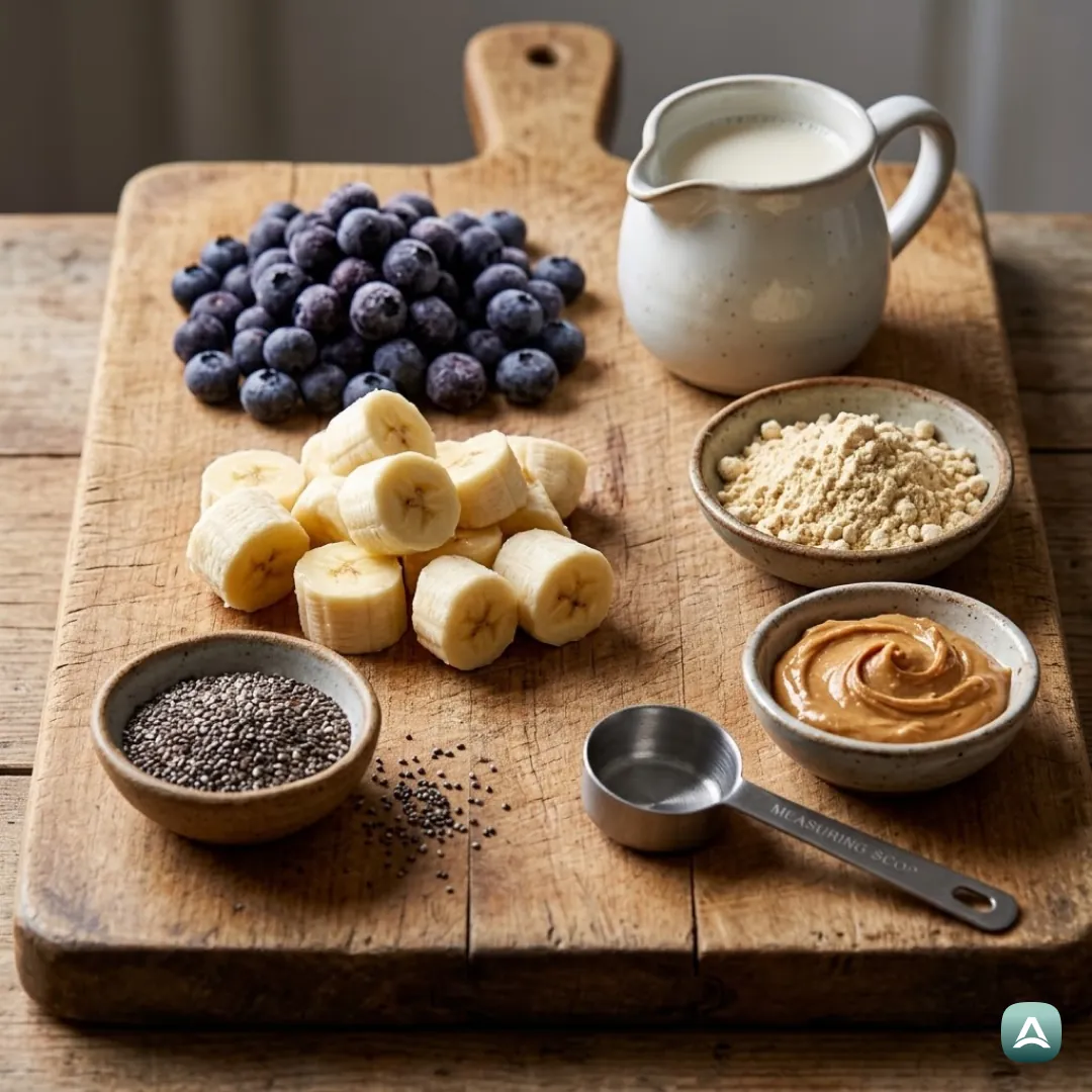 AT_Recipes_CremigerBlaubeerProteinSmoothieMitSojaproteinUndErdnussbutter_3
