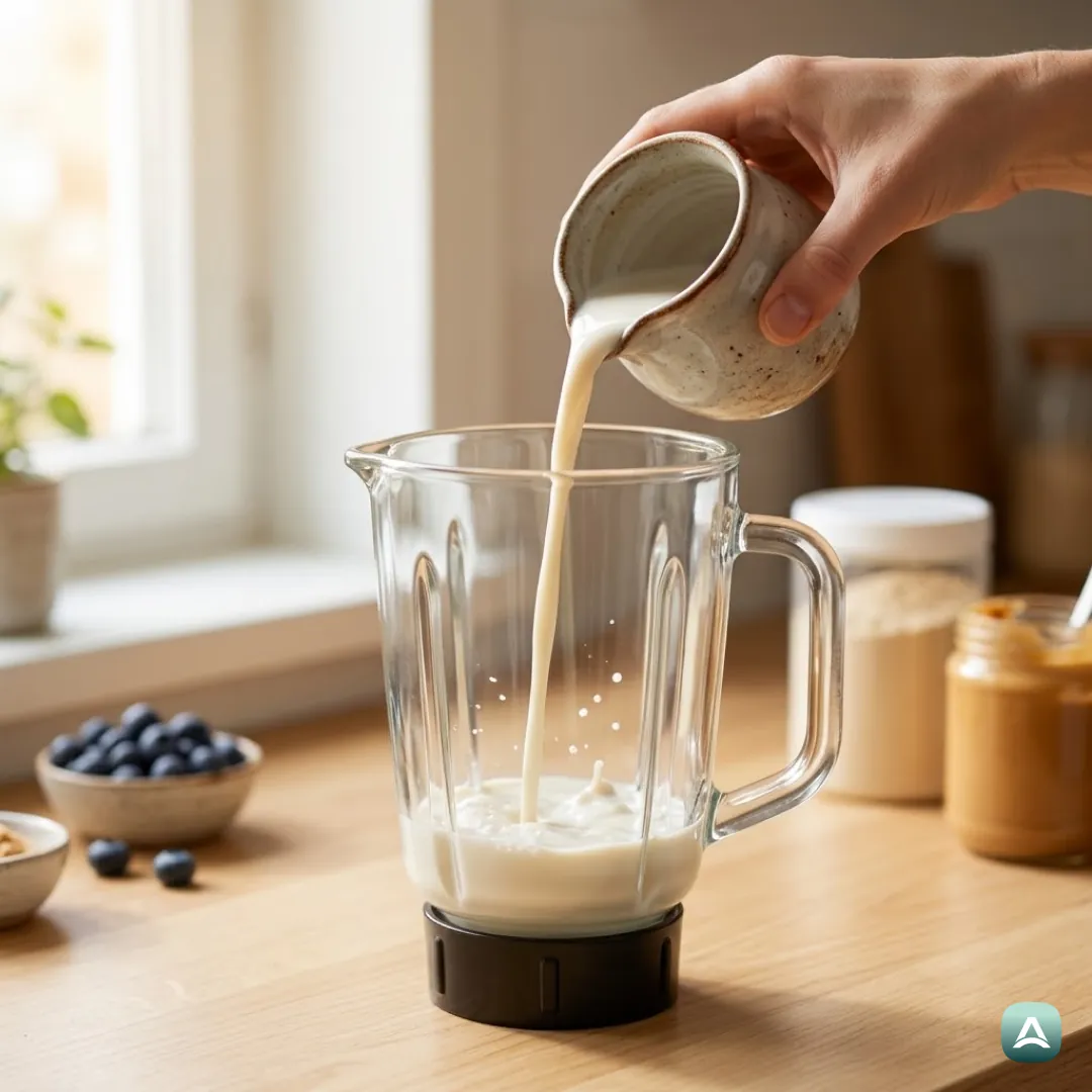 AT_Recipes_CremigerBlaubeerProteinSmoothieMitSojaproteinUndErdnussbutter_4
