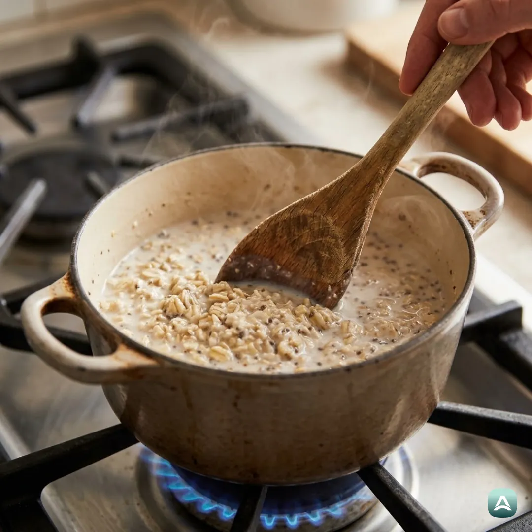 US_Recipes_CreamyCookedOatmealWithMashedBananaAndBlueberries_5