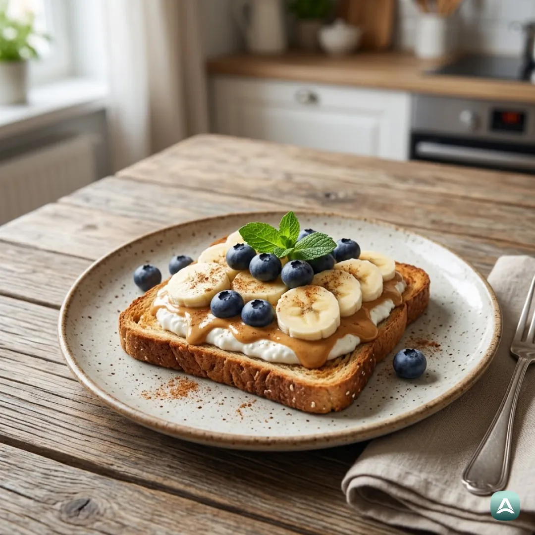 US_Recipes_BreadWithCottageCheese,FreshFruitAndPeanutButter_1