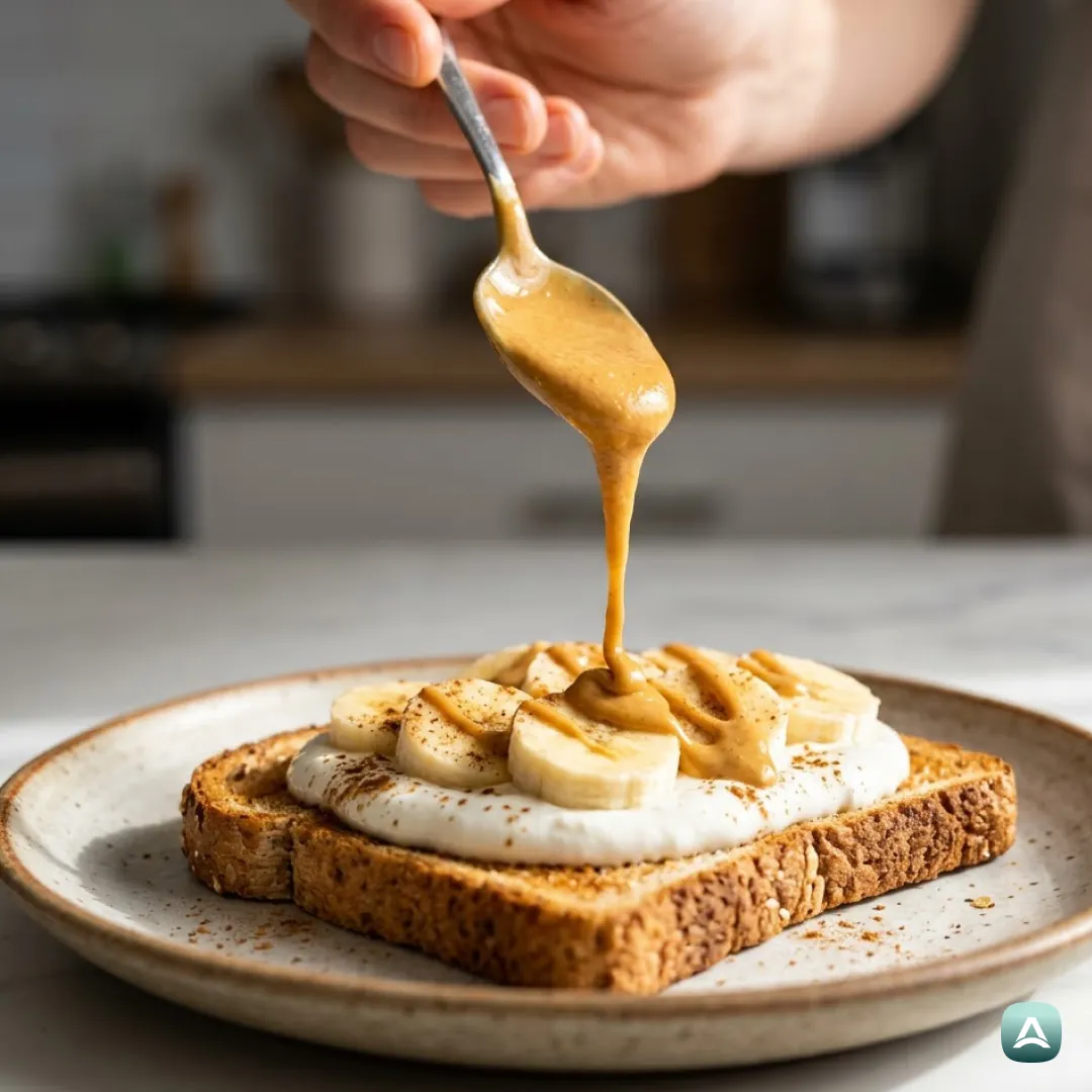 US_Recipes_BreadWithCottageCheese,FreshFruitAndPeanutButter_5
