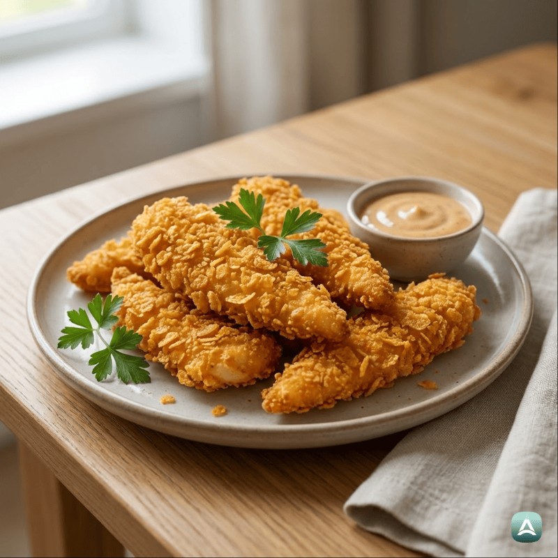 Knusprige Hähnchenfilets aus dem Ofen mit Cornflakes