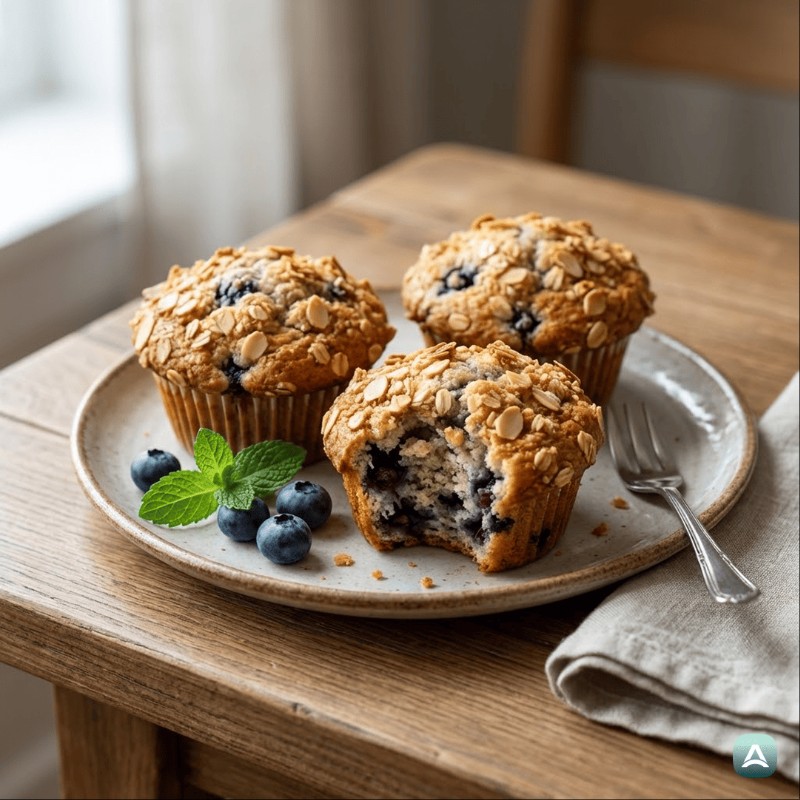 Saftige Blaubeer-Muffins mit Banane und knusprigen Mandeln