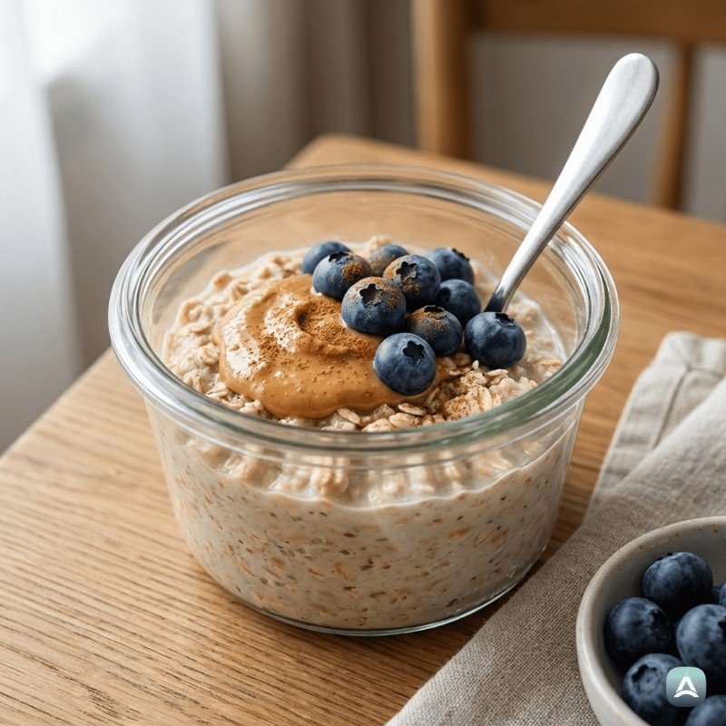 Übernacht-Haferflocken mit Protein und Chiasamen