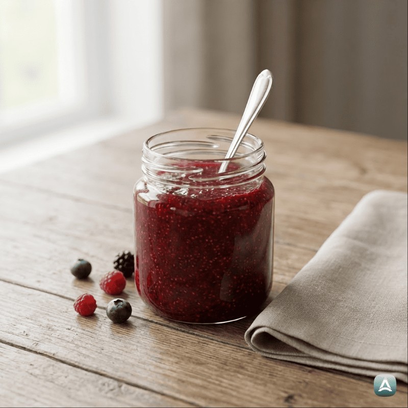 Chia-Marmelade mit Waldfrüchten ohne Zuckerzusatz