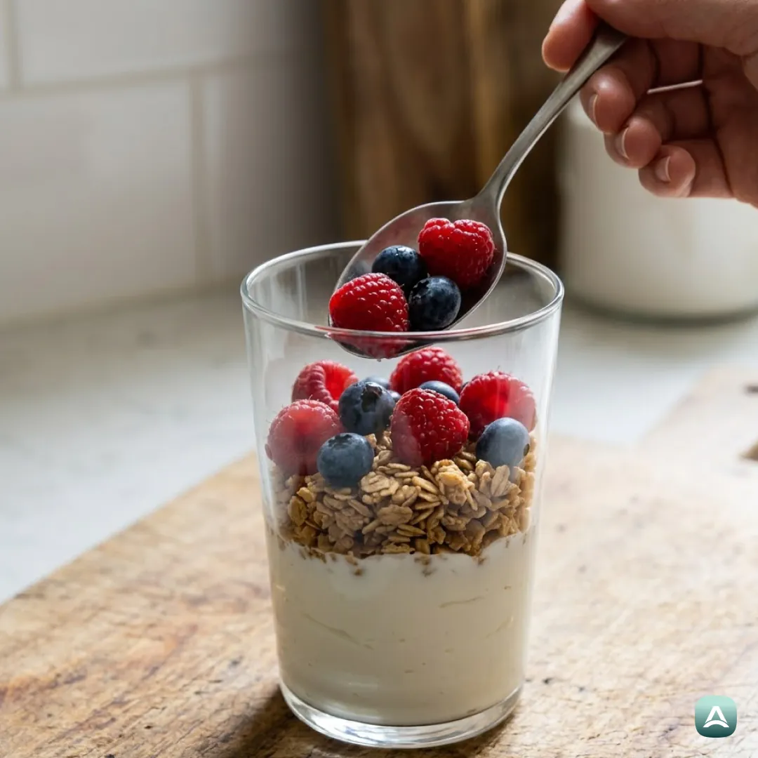 US_Recipes_RefreshingVanillaParfaitWithMixedBerriesAndCrunchyGranola_5