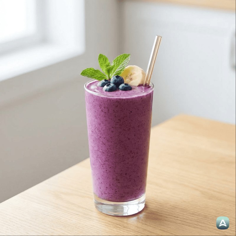 Blueberry Banana Smoothie with Greek Yogurt