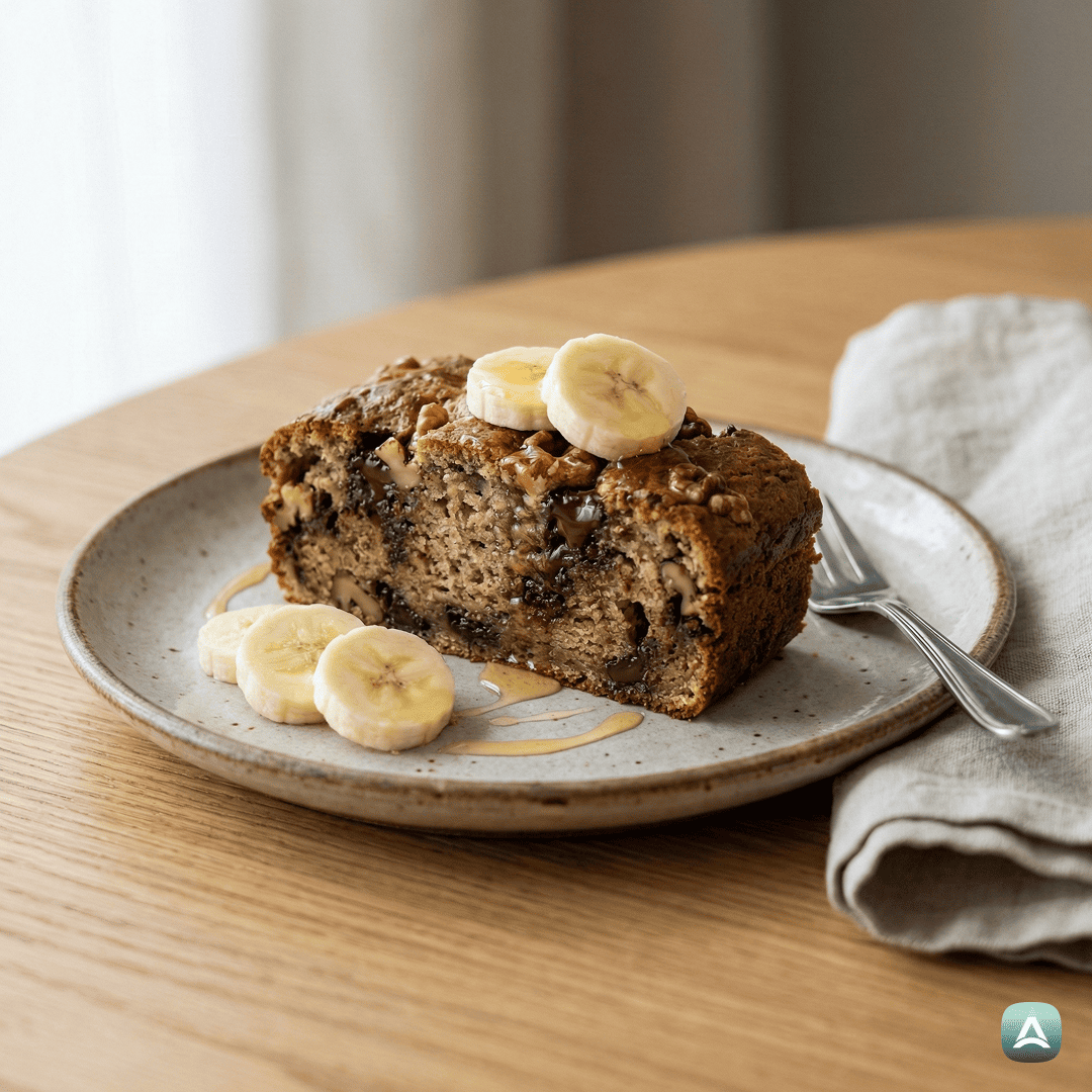 Bananin kolač s temno čokolado in orehi