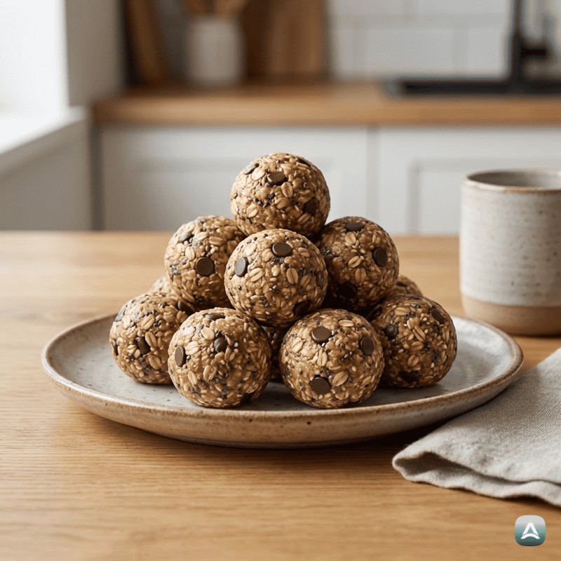 Protein-Energiekugeln mit dunkler Schokolade