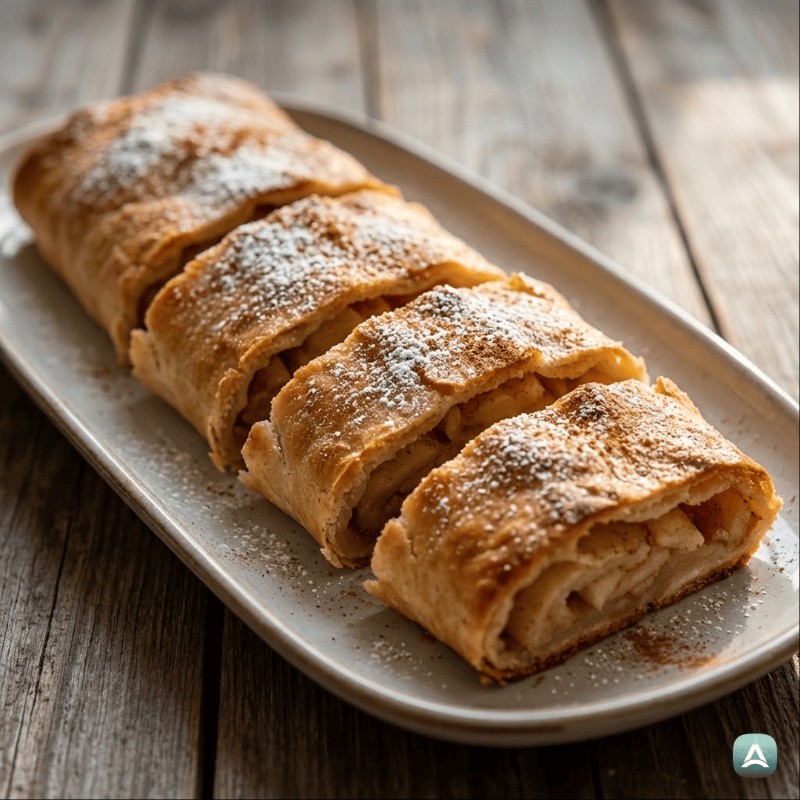 Fit Eiweiß-Apfelstrudel mit Topfen, Zimt und Walnüssen