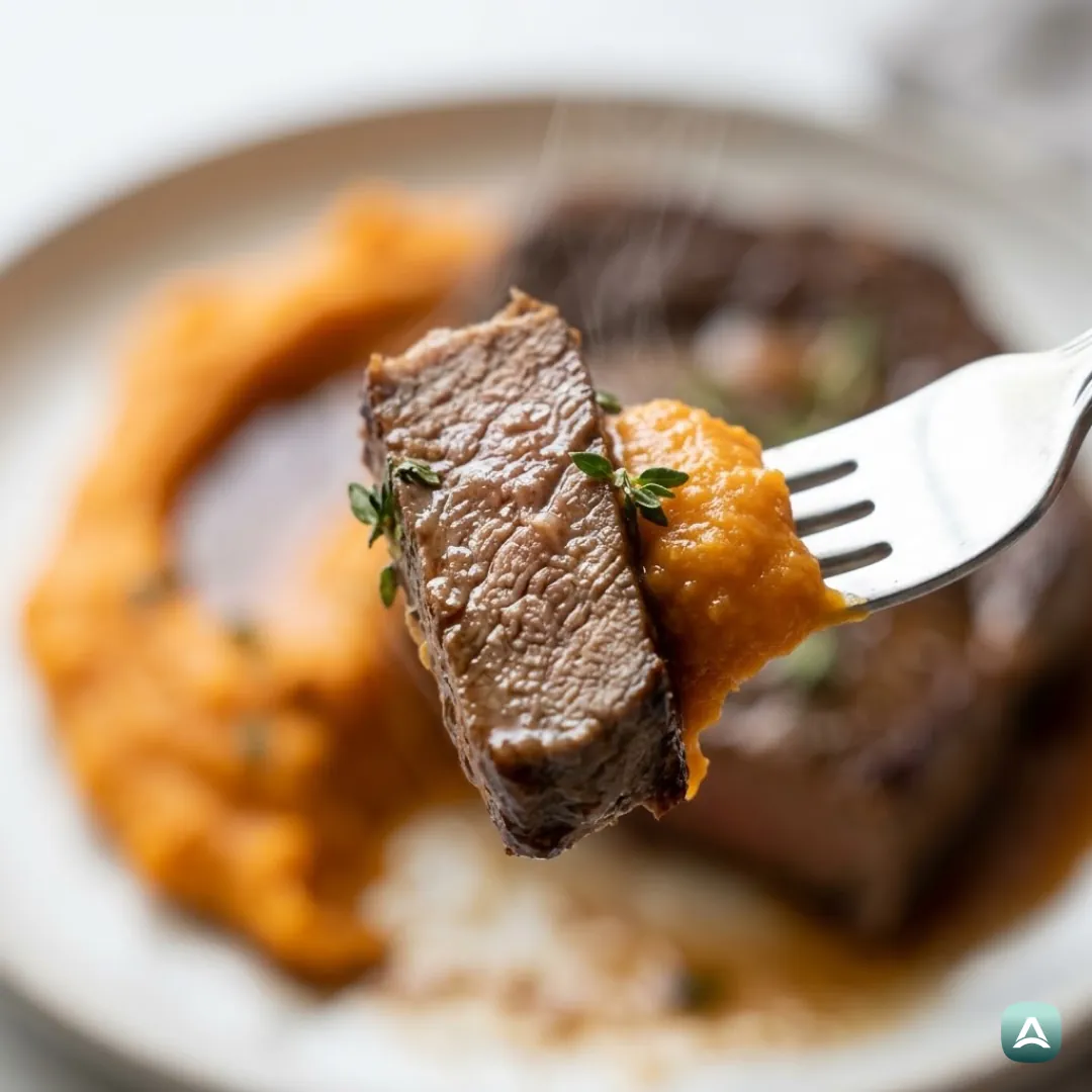 US_Recipes_PerfectPanSearedBeefSteakInARichNaturalSauceWithSweetPotatoMash_2