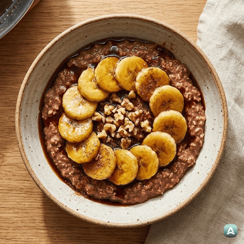 Cremiger Protein-Haferbrei mit karamellisierter Banane