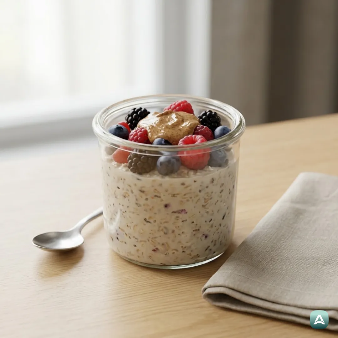 US_Recipes_OvernightOatsWithBerriesAndAlmondButter_1
