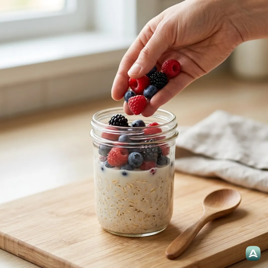 US_Recipes_OvernightOatsWithBerriesAndAlmondButter_5