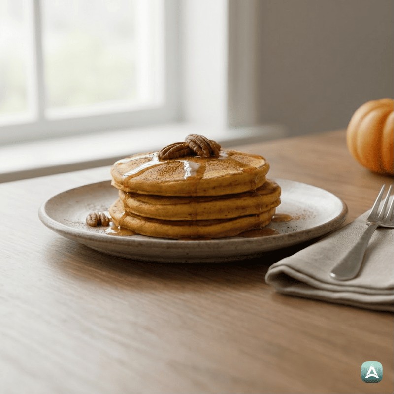 Fluffige Kürbis-Pancakes mit Dinkelmehl und Herbstgewürzen