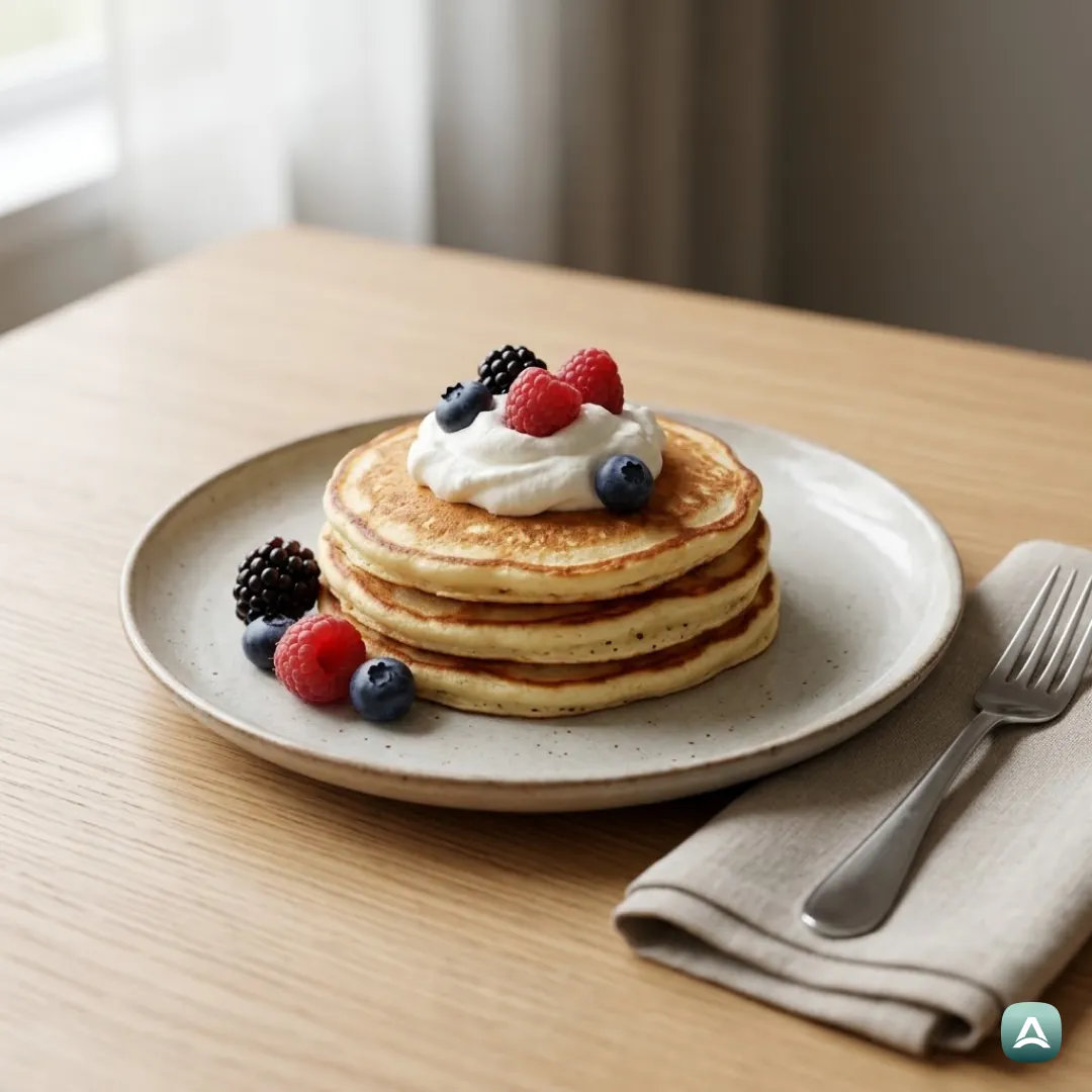 Fluffige Keto-Pfannkuchen mit Mandelmehl und Frischkäse